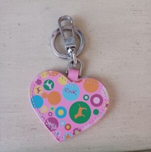 PINK Victoria's Secret Colorful Heart Keychain Vintage